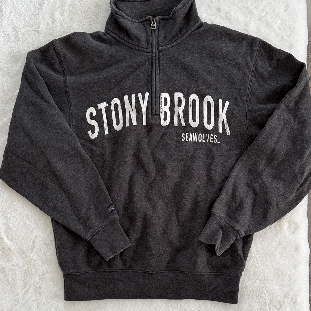 Stony Brook Seawolves Charcoal 1/4 zip Sweatshirt
